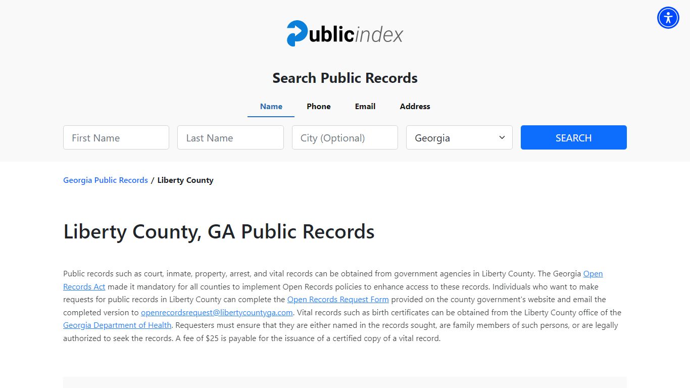 Liberty County, GA Public Court, Arrest and Inmate Records - ThePublicIndex