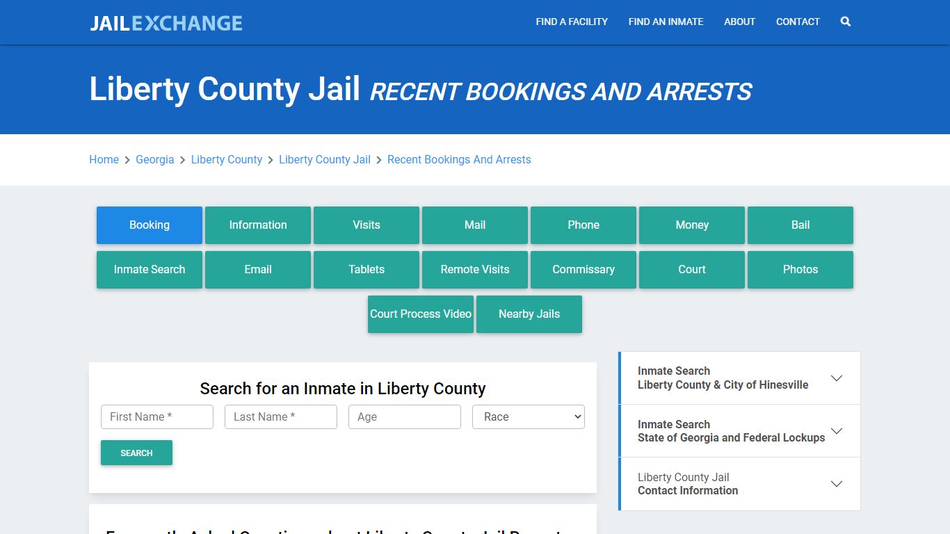 Liberty County Jail GA Recent Arrests and Bookings - Jail Exchange